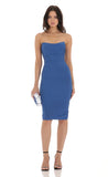 Corset Strapless Dress in Blue