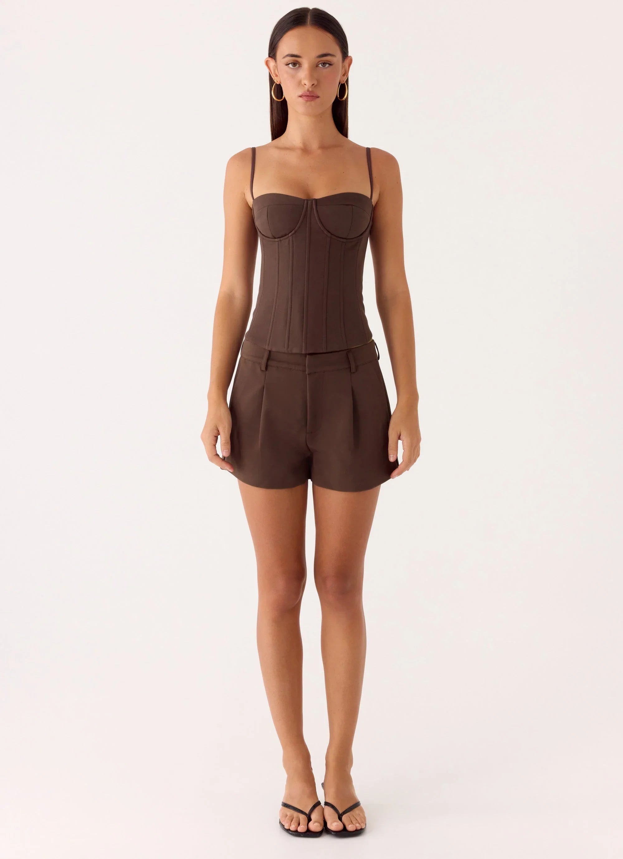 Asher Suiting Shorts Dark Chocolate