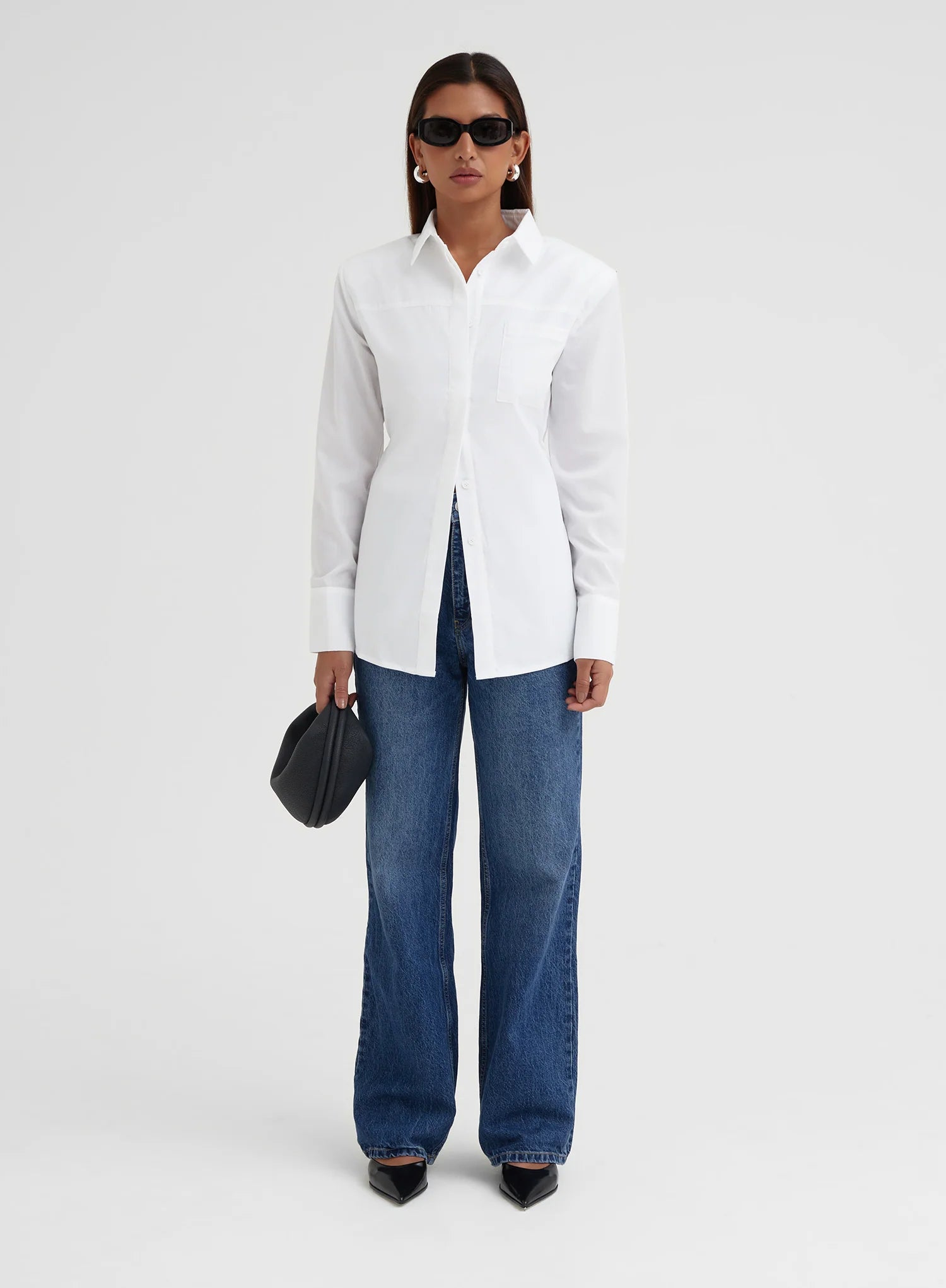White Open Tie Back Shirt