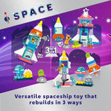 LEGO DUPLO 3 in 1 Space Shuttle Adventure Toddler Building Toys Space Toys for Boys Girls Ages 3 Years Gift for Christmas Learning Pretend Play Activity 10422