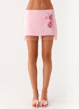 Heavenward Wrap Mini Skirt Pink