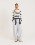 Yellow Stripe Long Sleeve Jersey Top