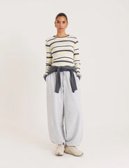 Yellow Stripe Long Sleeve Jersey Top