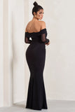 Alex Black Bardot Twist Maxi Dress