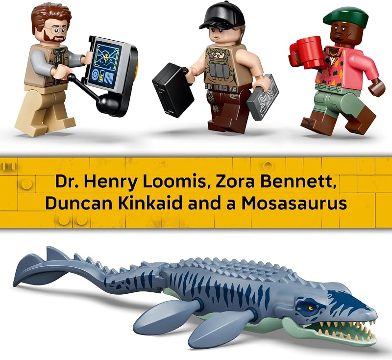 LEGO Jurassic World Mosasaurus Dinosaur Boat Attack 77983 Building Toy for Boys Girls Ages 7 Dinosaur Toy Playset for Kids Pretend Play 703 pieces Gift for Birthdays