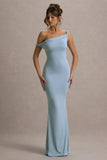 Lita Powder Blue Twisted Asymmetric Maxi Dress