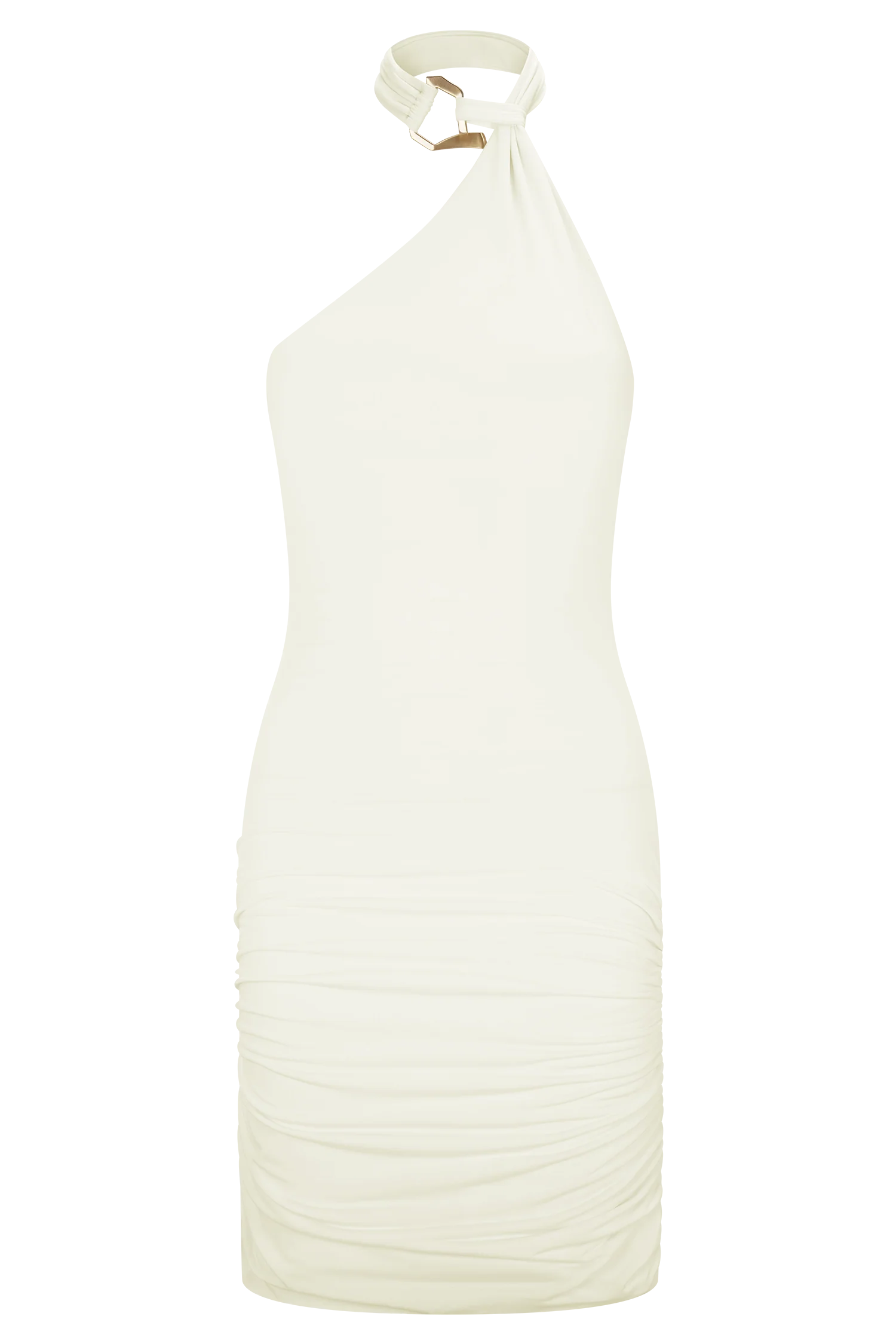 Mariposa Slinky Halter Mini Dress Ivory