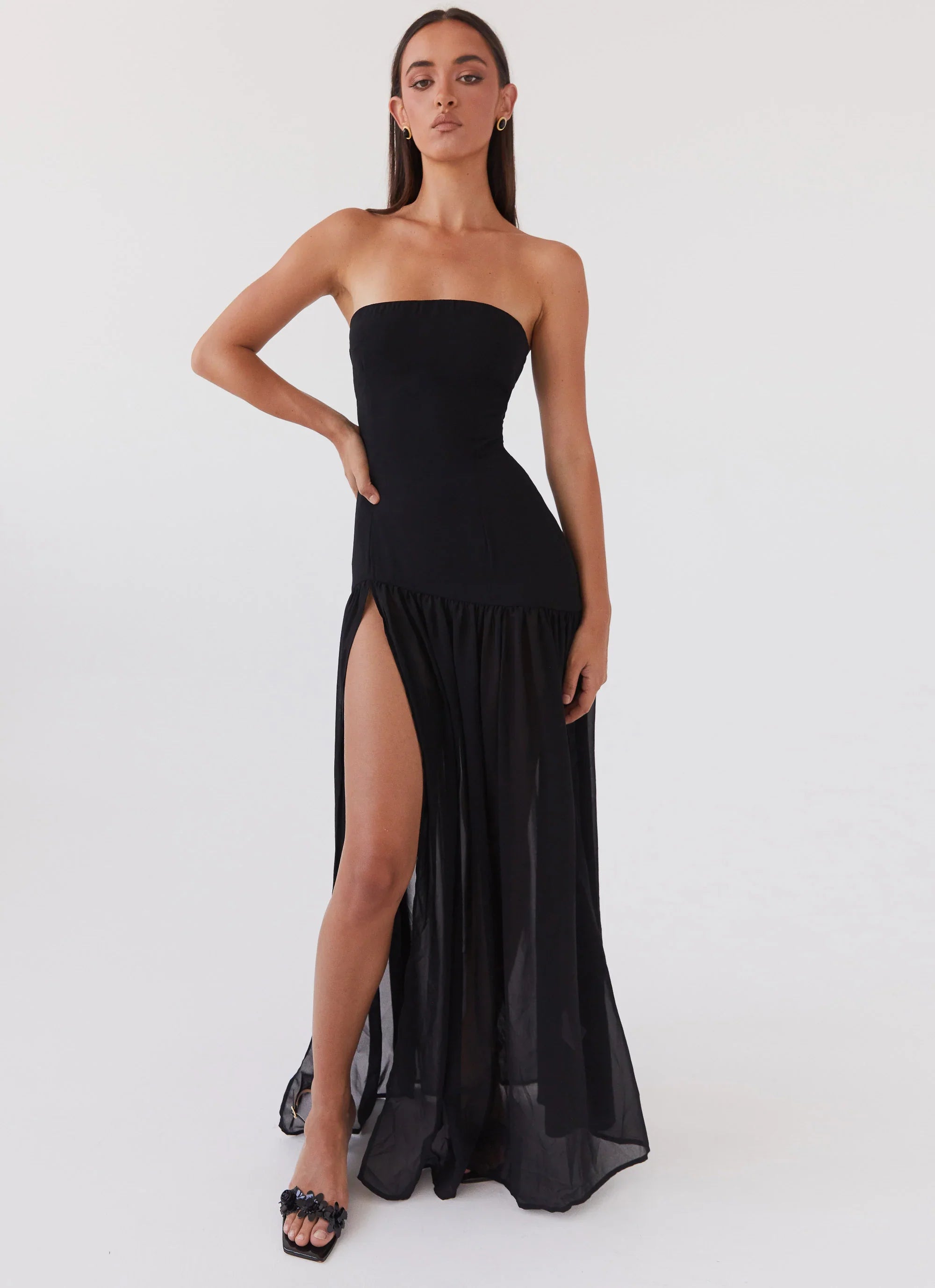 Eden Strapless Maxi Dress Black