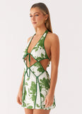 Sonnet Cotton Mini Dress Verdant Bloom