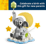LEGO Baby Elephant in the Sky Building Set for Adults Ages 18 Nursery Decor for New Parents Gift for Baby Showers for a Boy or Girl 40814