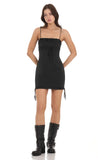 Embroider Ties Dress in Black