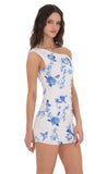 Floral Off Shoulder Bodycon Dress in White