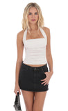 Low Rise Denim Mini Skirt in Black