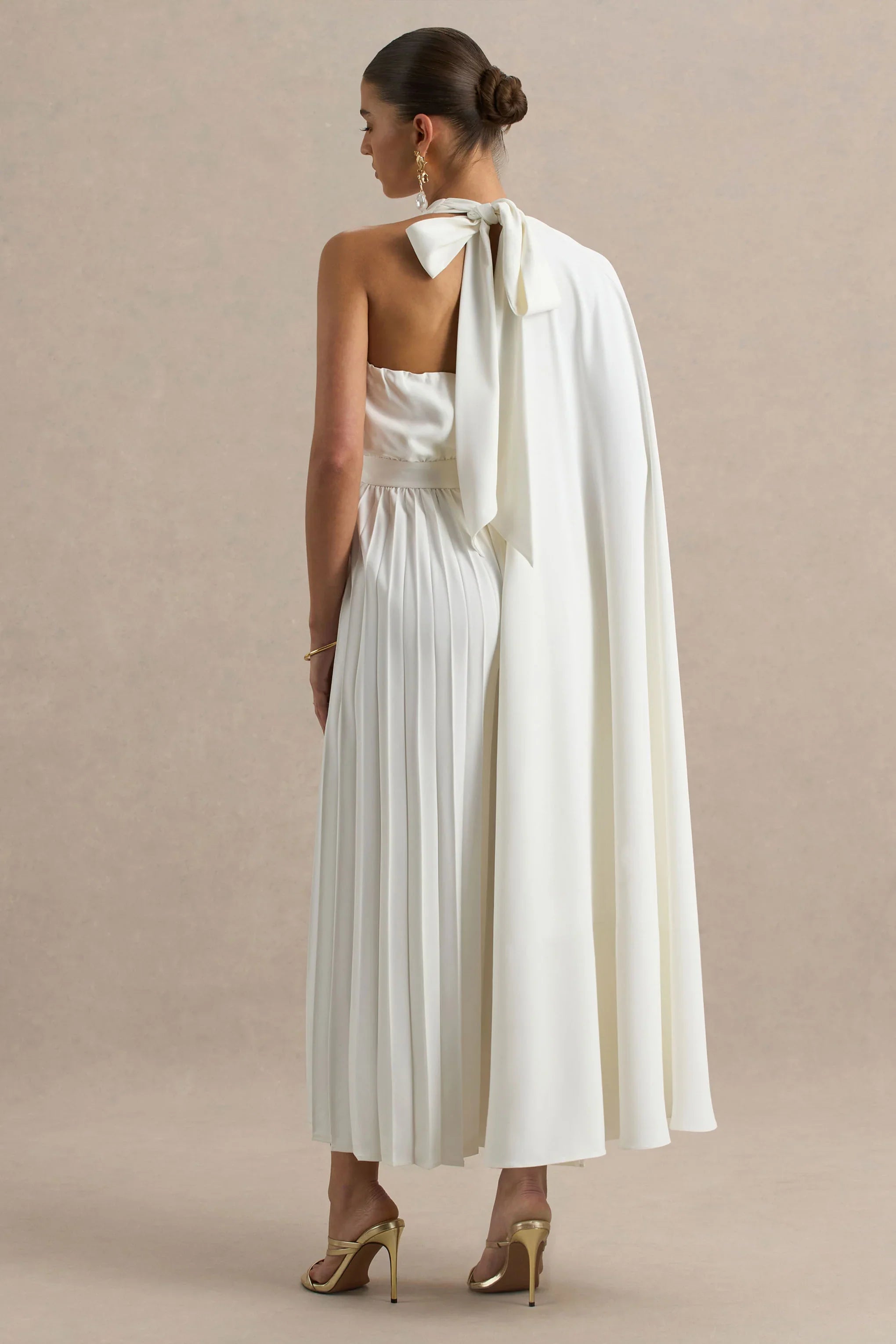 Paradise White Cape Sleeve Jumpsuit