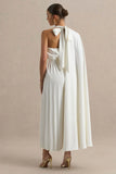 Paradise White Cape Sleeve Jumpsuit