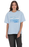 LA Graphic T Shirt in Light Blue