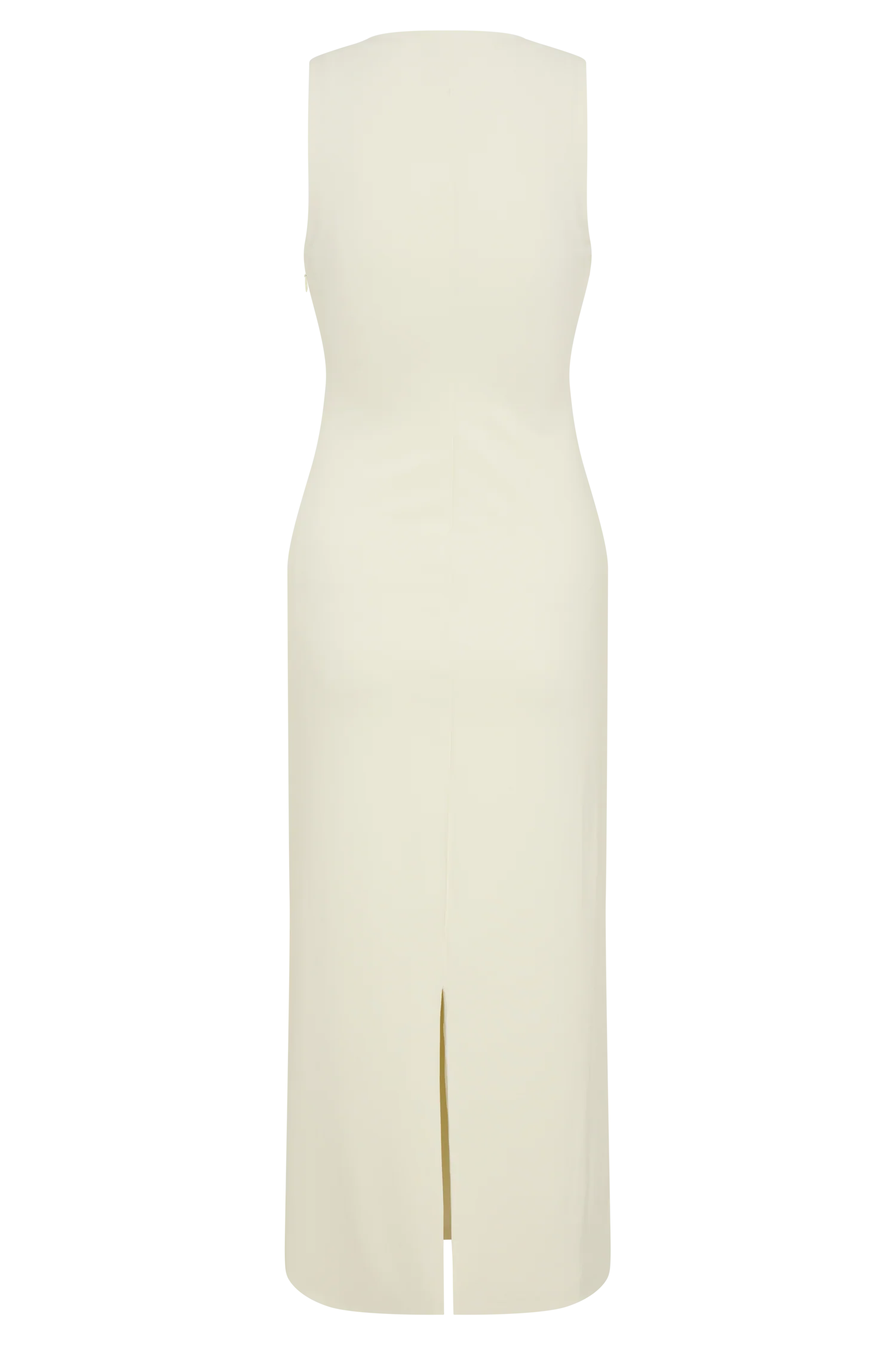 Norah Sleeveless Crepe Midi Dress Ivory