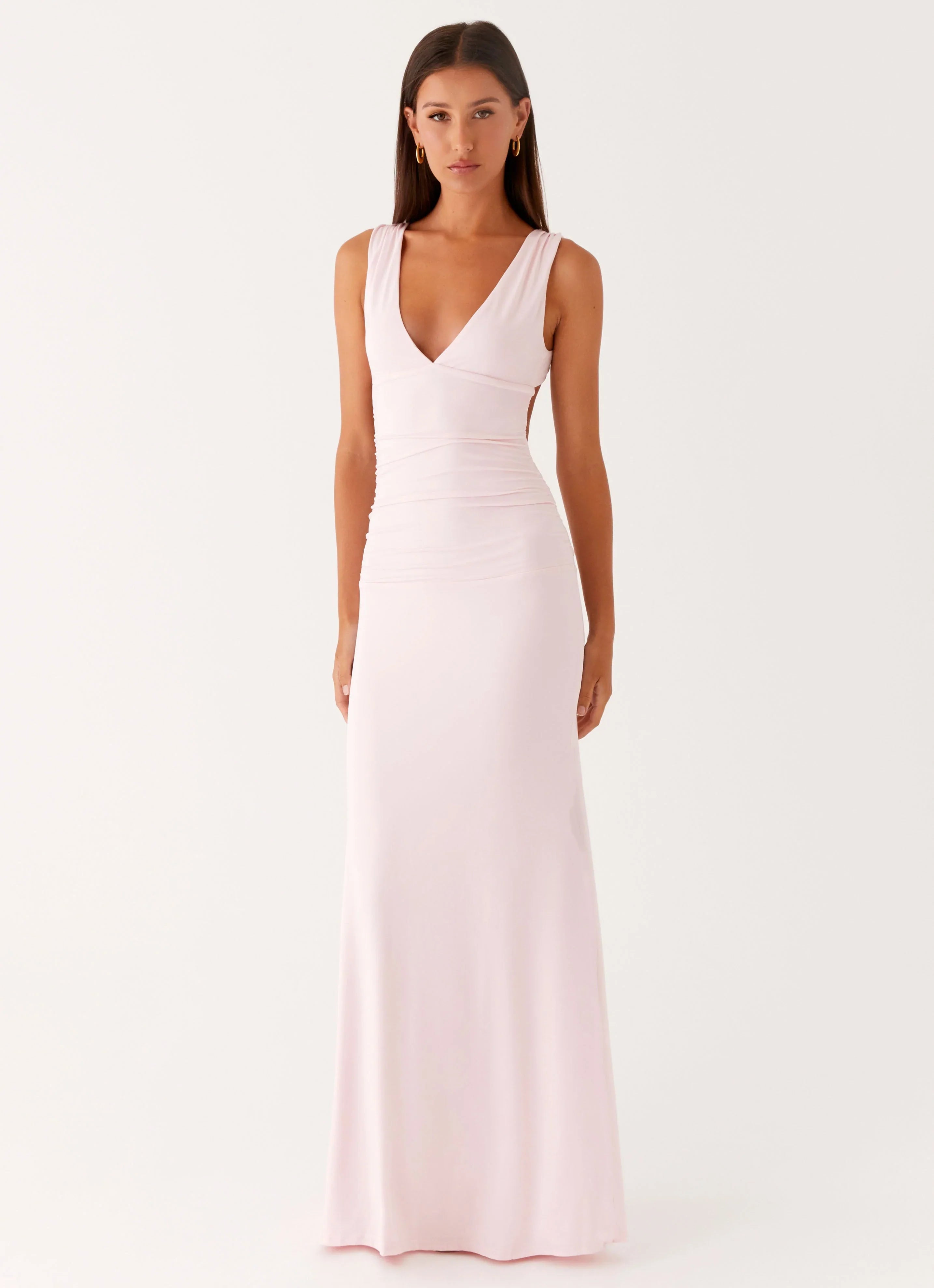 Cherry Sky Maxi Dress Baby Pink