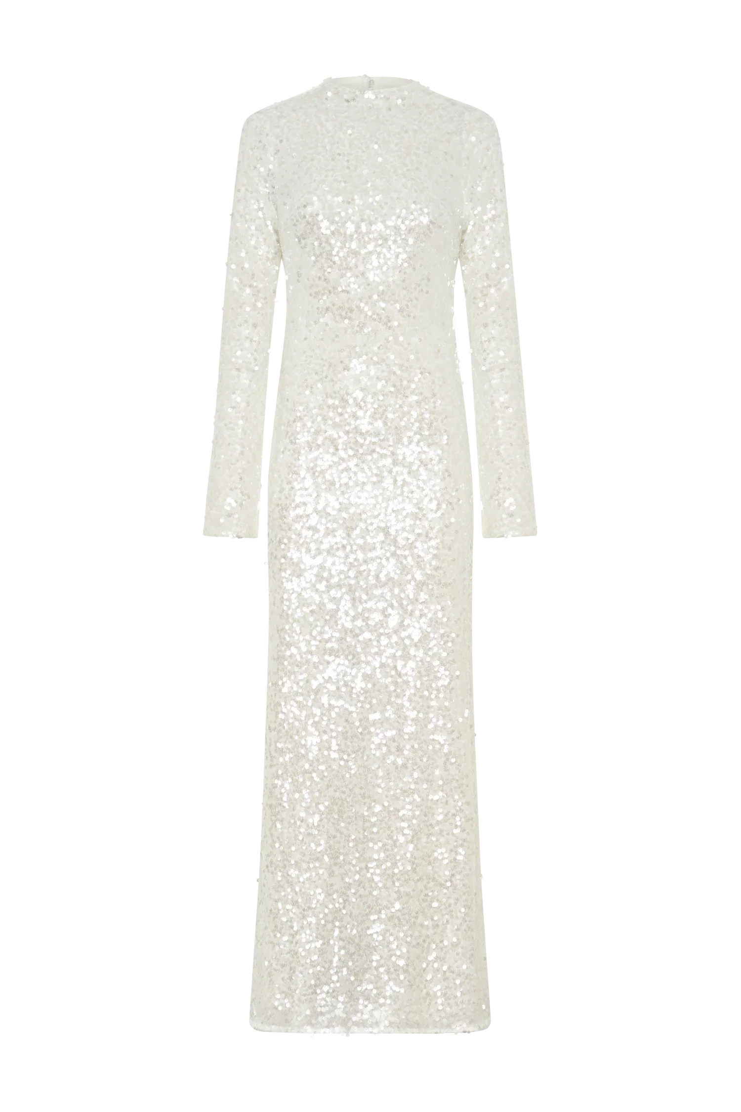 Sofia Long Sleeve Sequin Maxi Dress White