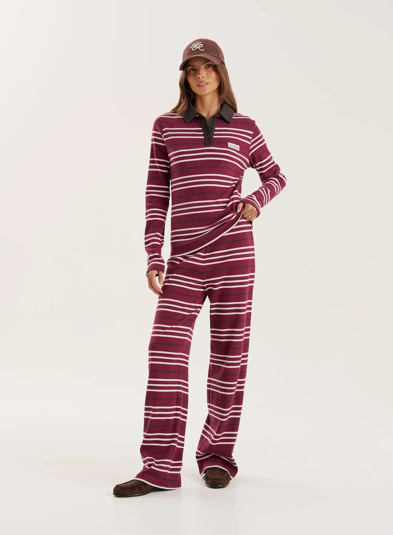 Multi Striped Ribbed Jersey Trousers