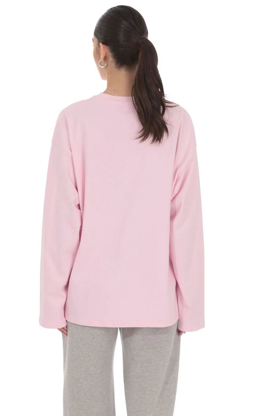 Lucy Graphic Crewneck Shirt in Pink