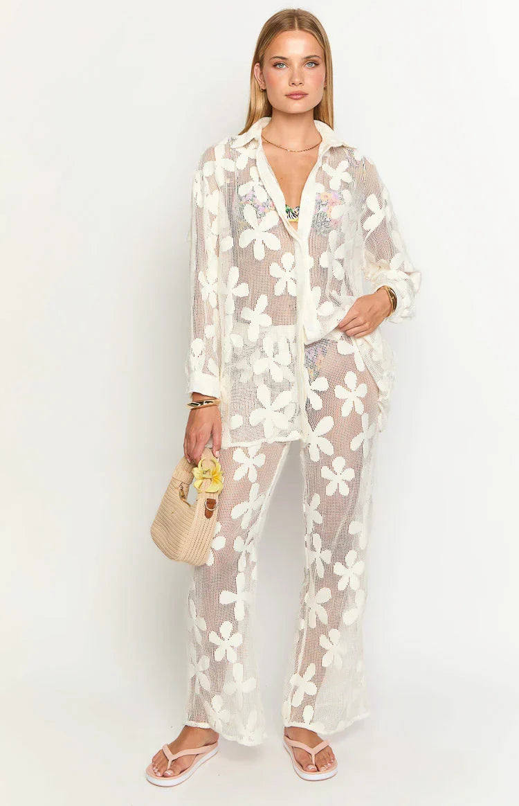 Bronwyn White Long Sleeve Mini Dress