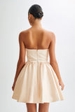 Hollie Structured Corset Mini Dress Gold