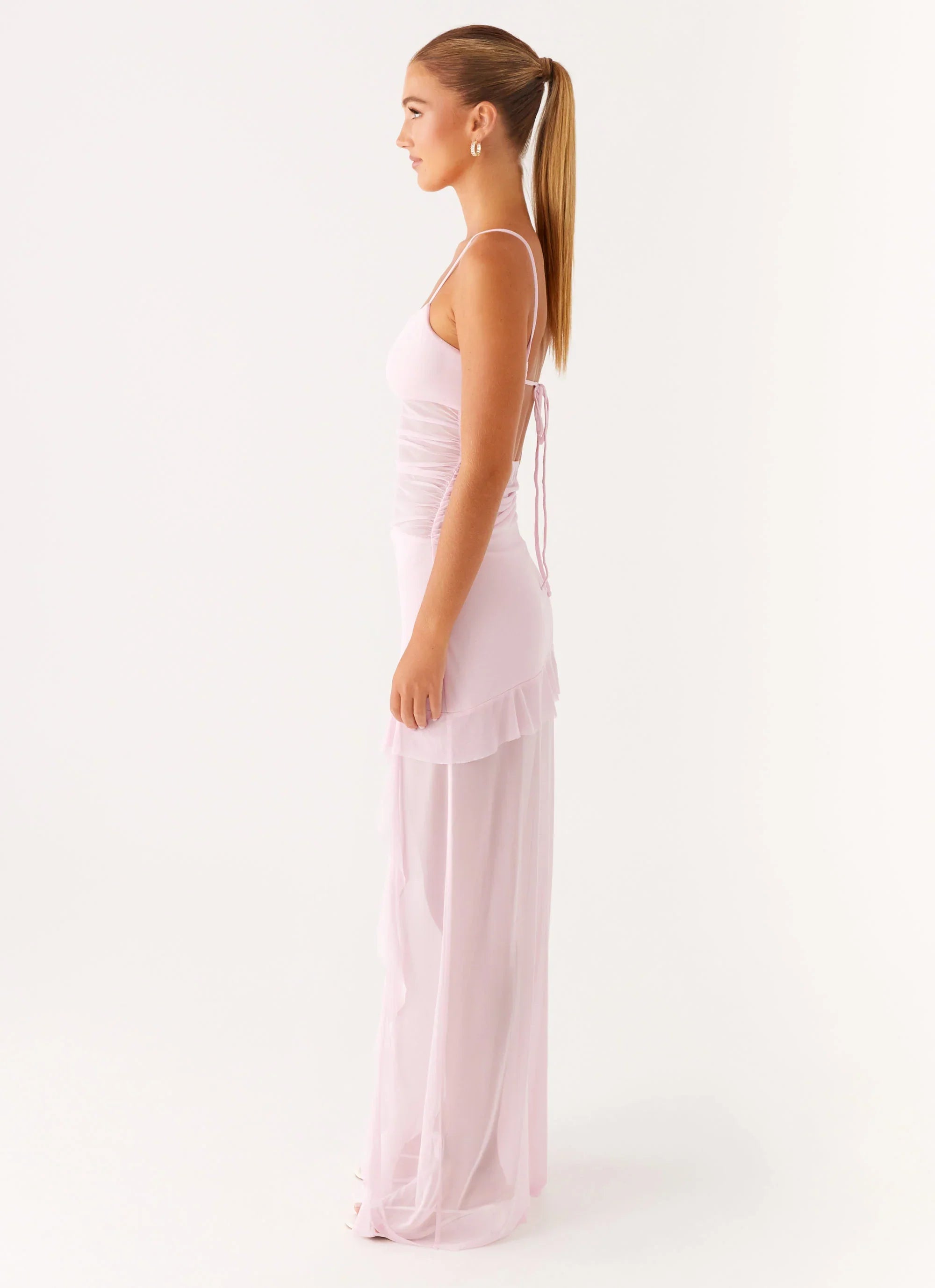 Jenni Ruffle Maxi Dress Pink
