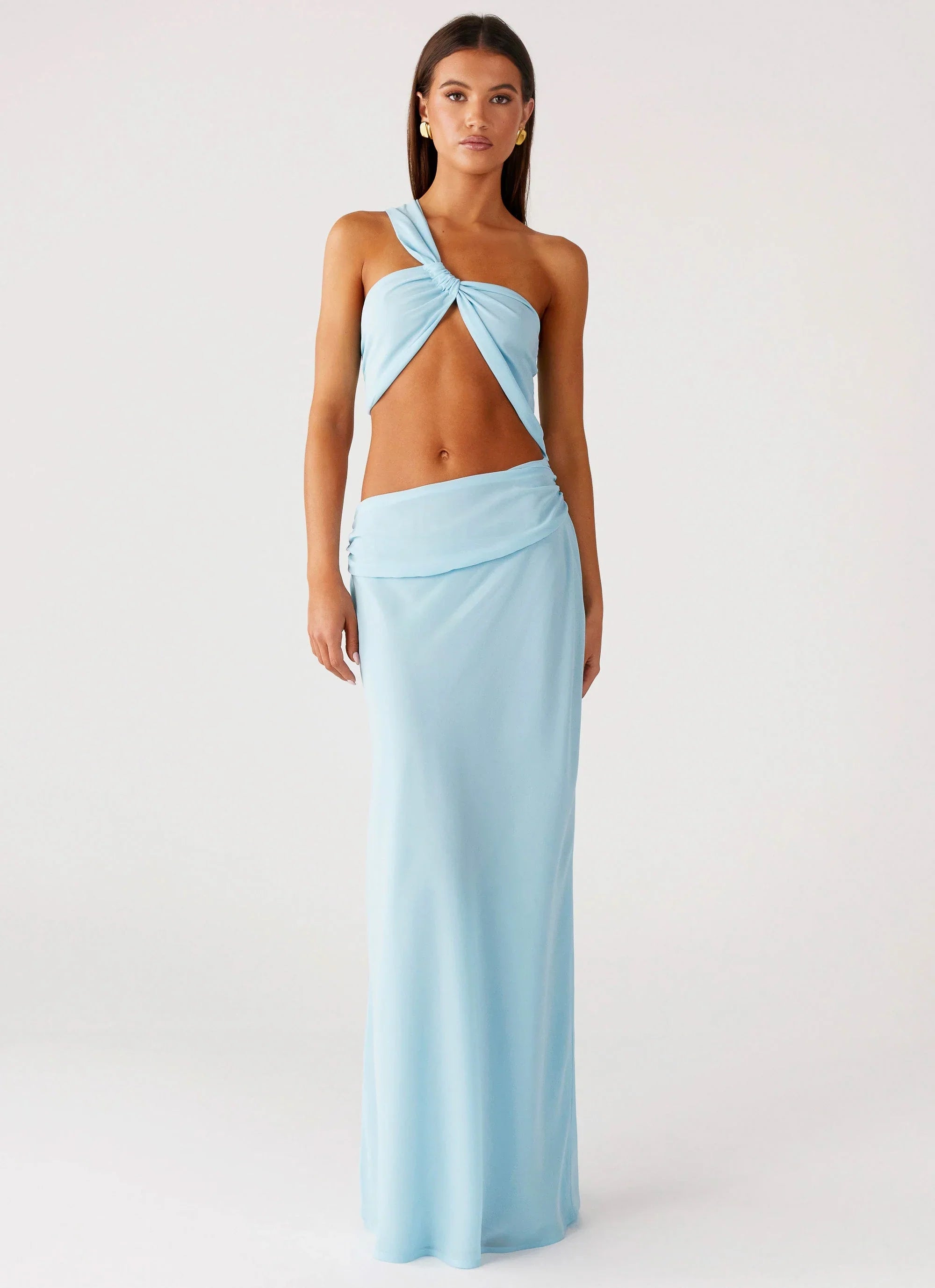 Cindelle One Shoulder Maxi Dress Turquoise