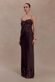 Nina Satin And Lace Camisole Chocolate