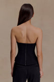 Arla Button Up Corset Top Black