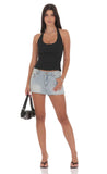 Detailed Halter Top in Black