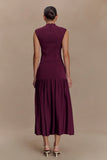 Romaine Bandage Knit Midi Skirt Wine