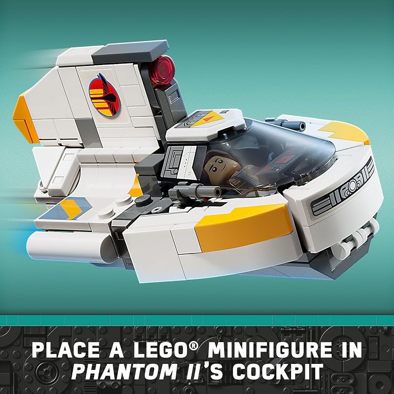 LEGO Star Wars Ahsoka Ghost and Phantom II Spaceship Toy Star Wars Building Toys Set for Kids Boys Girls Ages 10 Gifts for Birthdays 5 Minifigures 75357