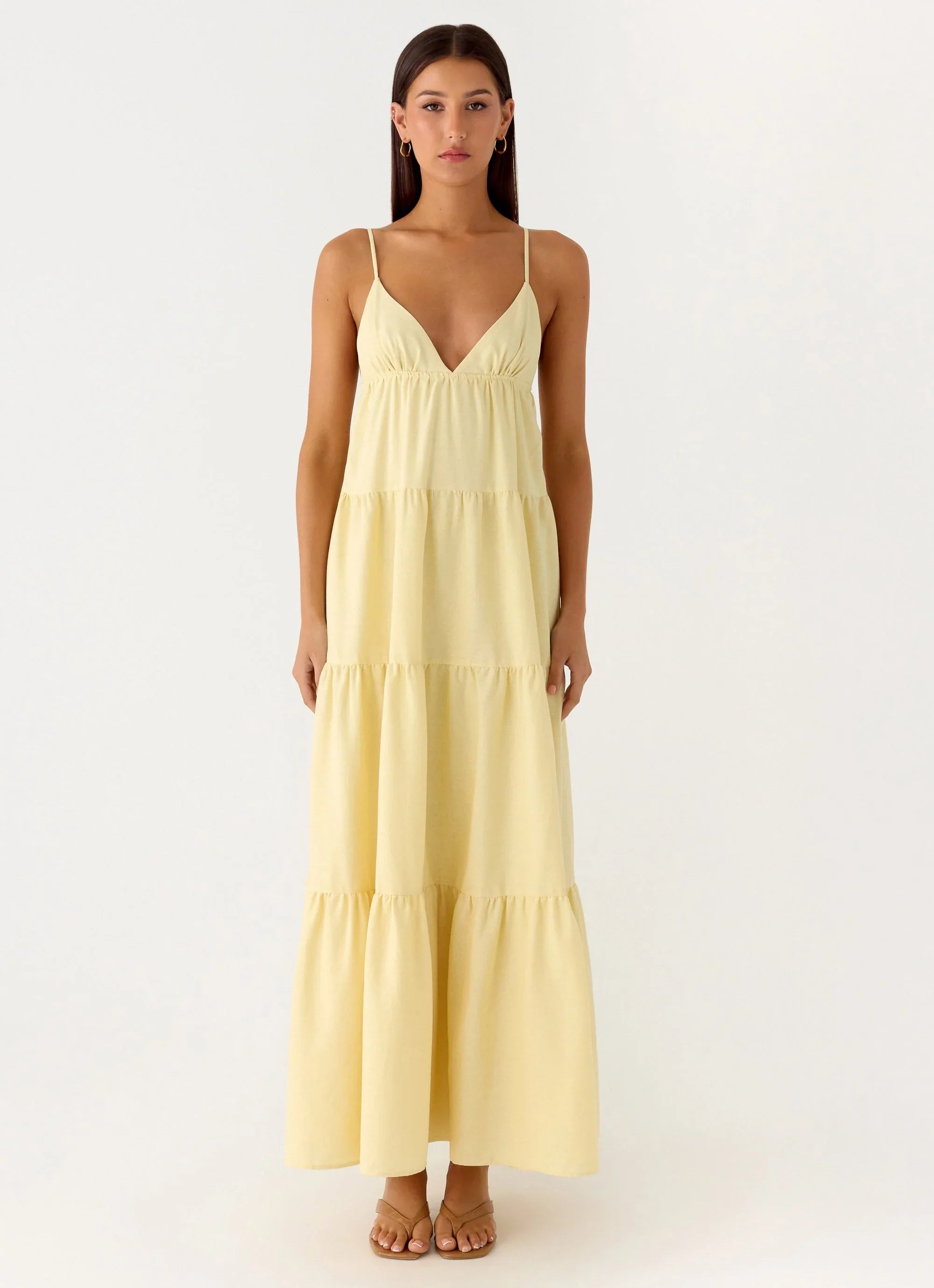 Lotty Linen Maxi Dress Yellow