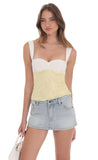 Two Toned Lace Top in Yellow