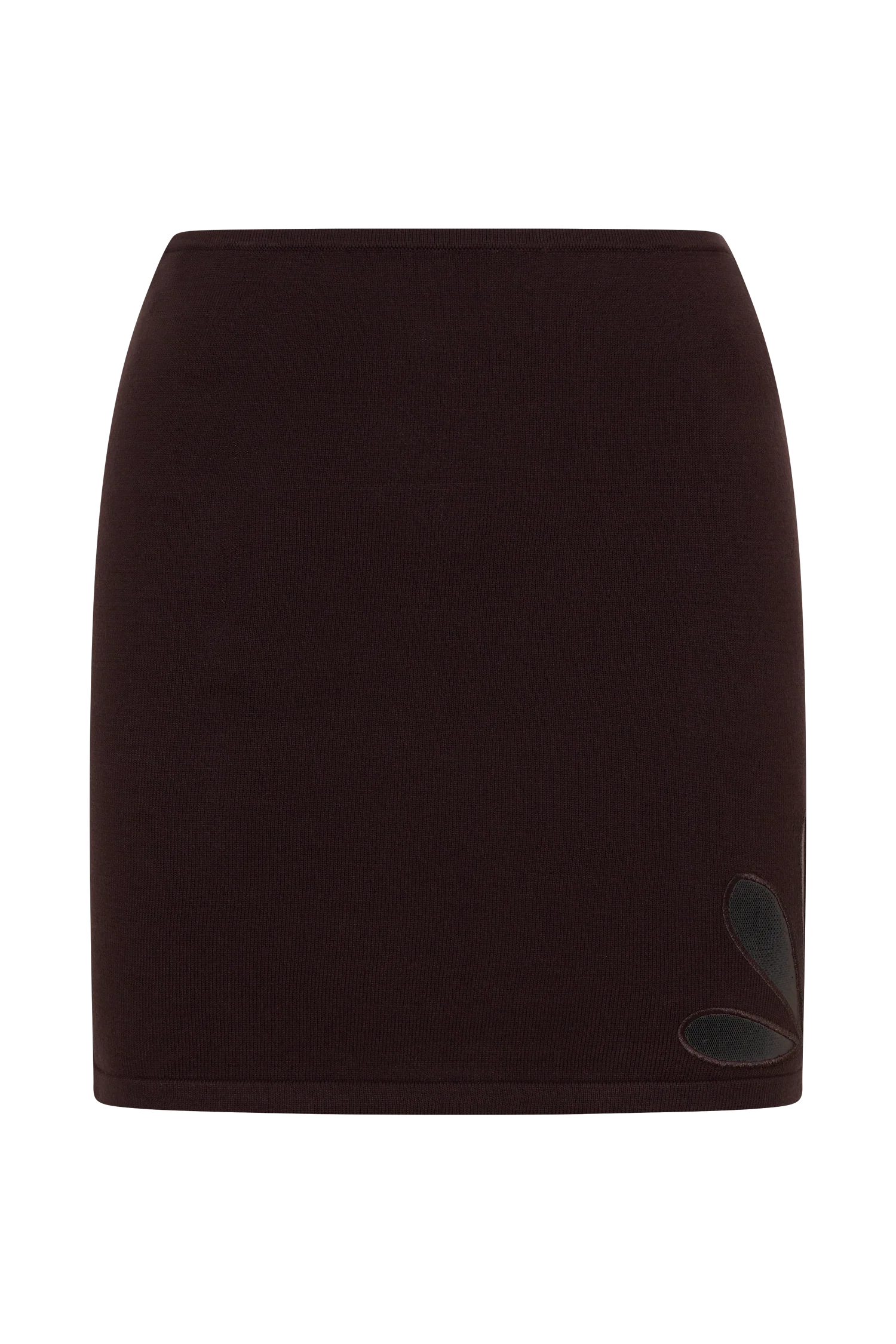 Brock Knit Cut Out Mini Skirt Dark Chocolate
