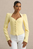 Olympia Lemon Sweetheart Neck Tailored Top