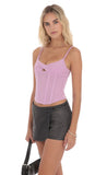 Mesh Twist Corset Top in Mauve