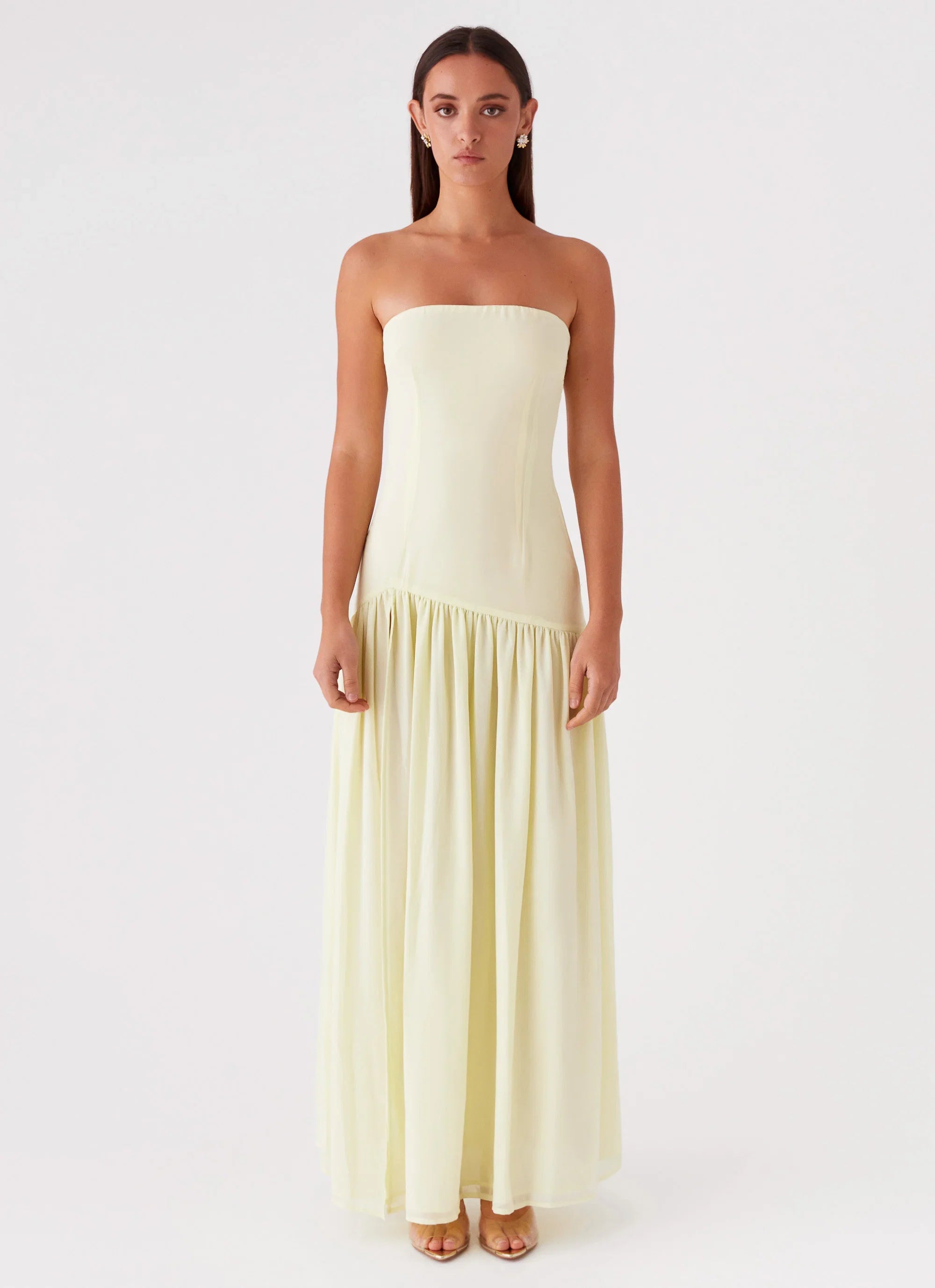 Eden Strapless Maxi Dress Yellow