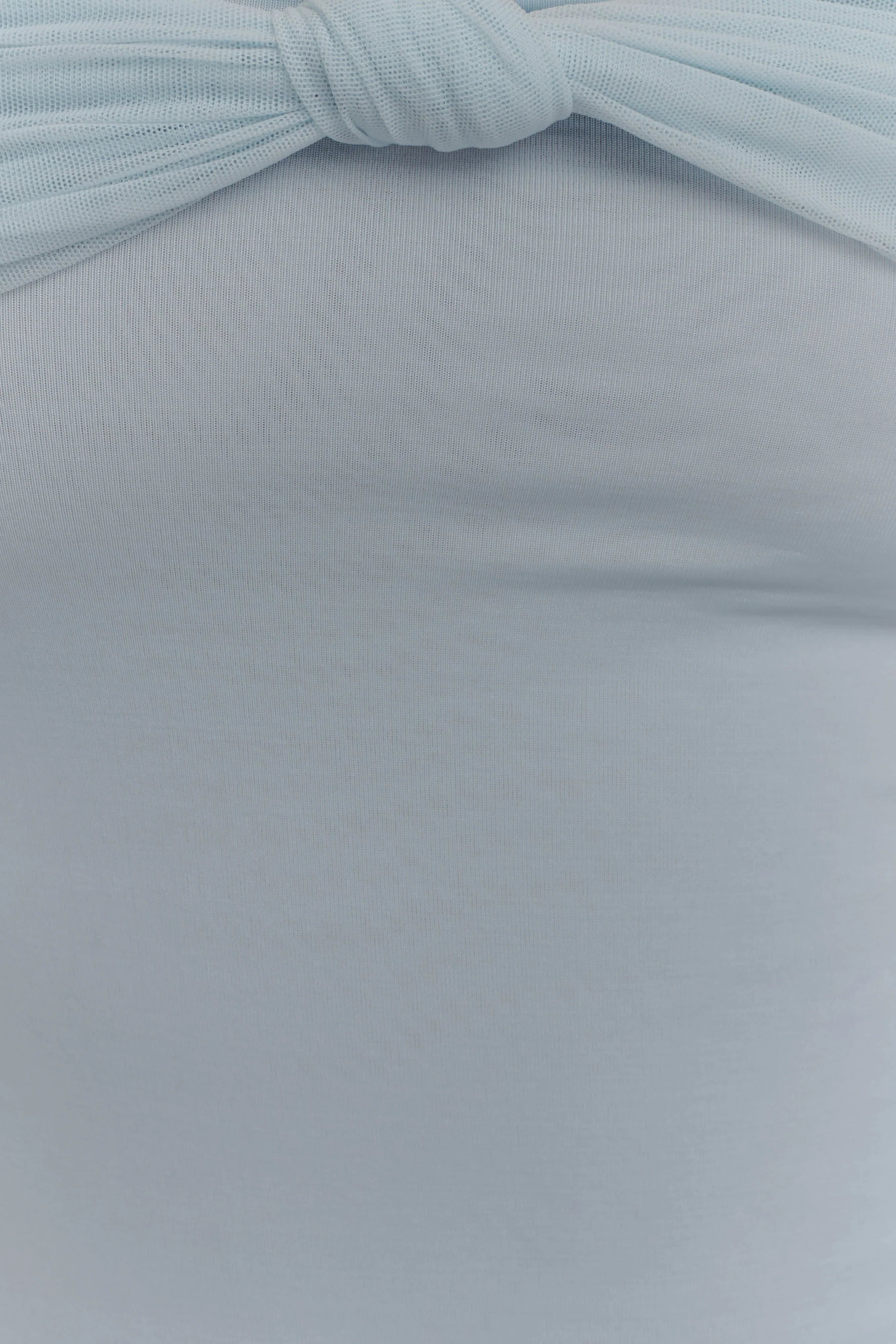 Bernadina Mesh And Slinky Halter Maxi Dress Pale Blue