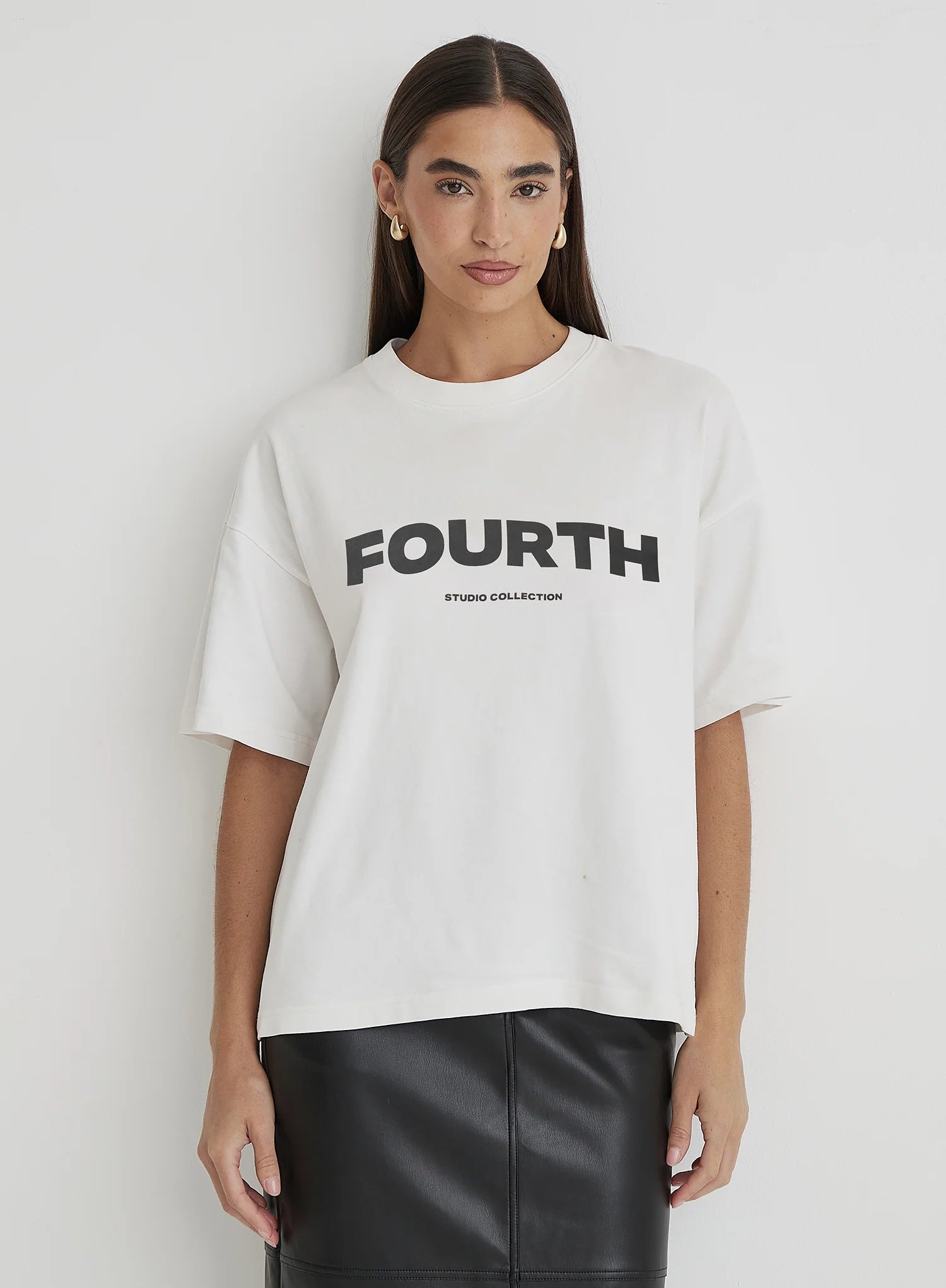 White Fourth Branded Oversized T Shirt