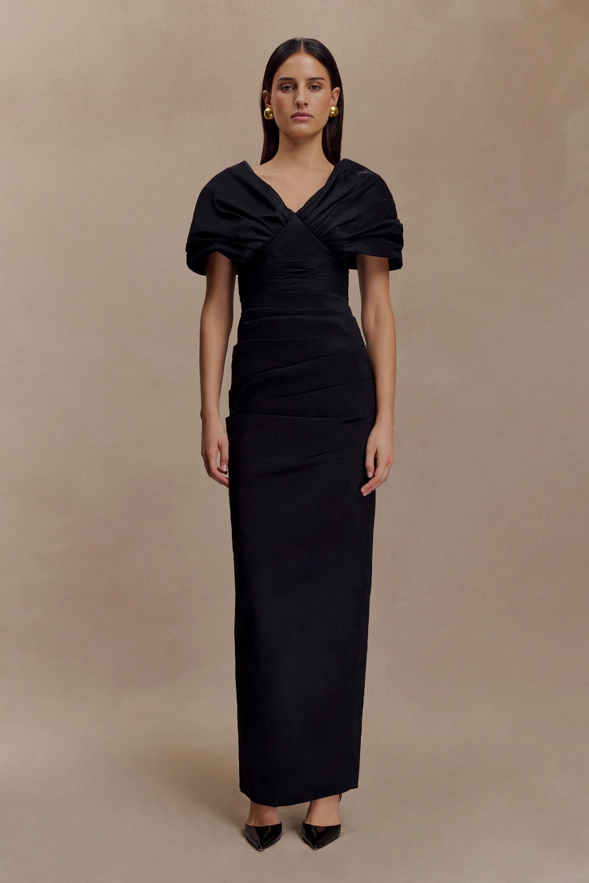 Thelma Bardot Maxi Dress Black