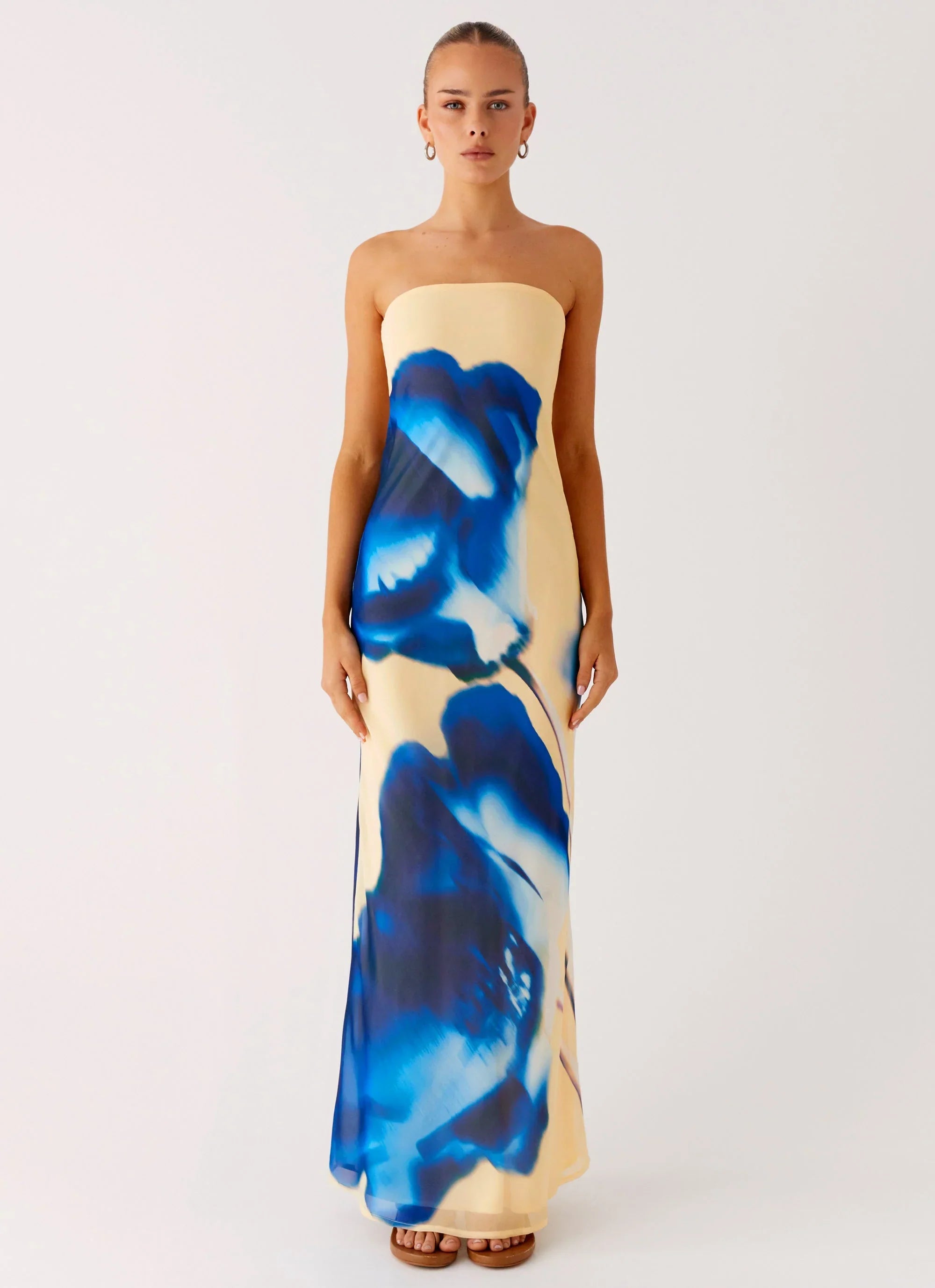 So You Say Strapless Maxi Dress Heirloom Floral
