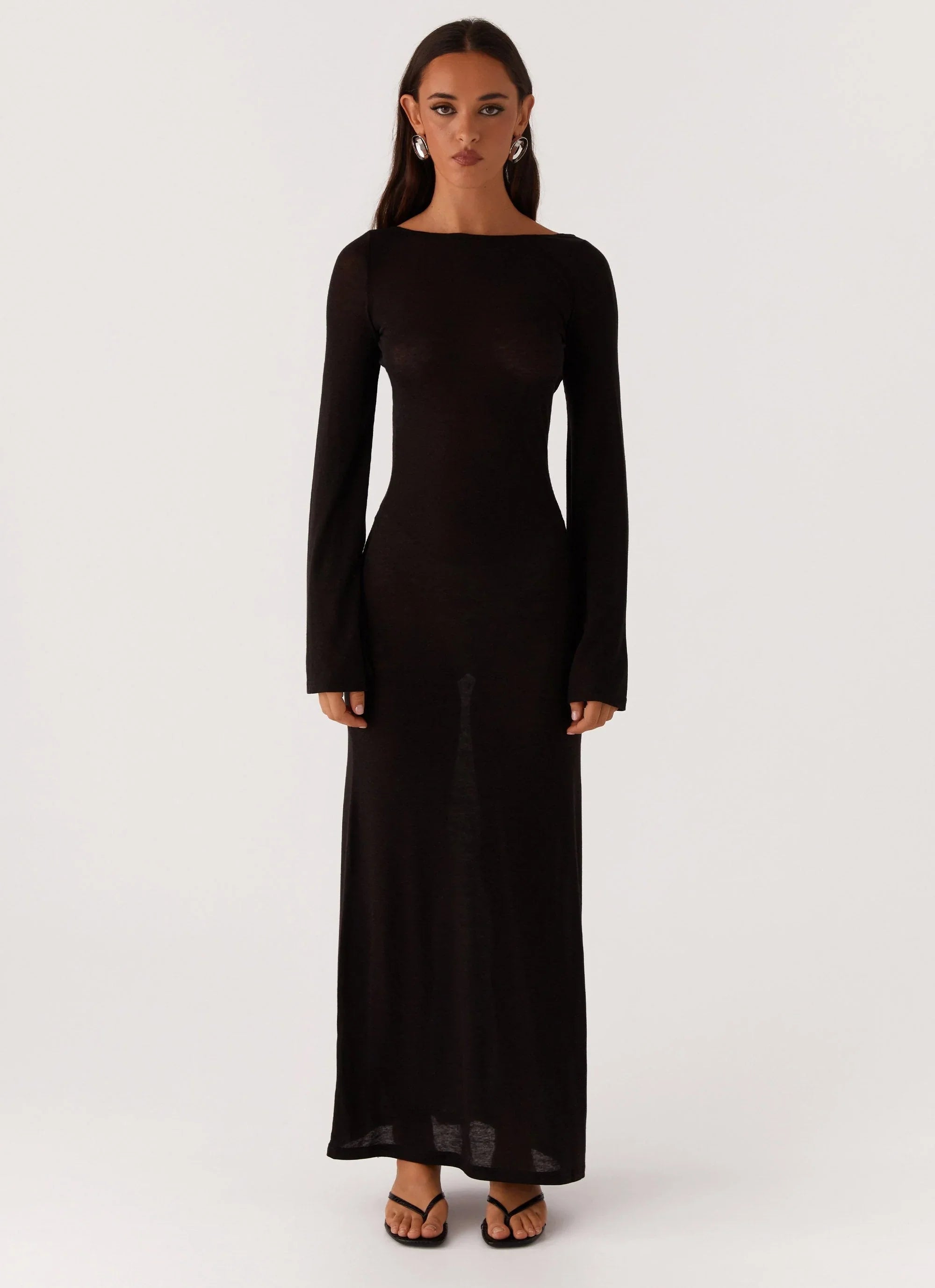 Olivia Long Sleeve Maxi Dress Black