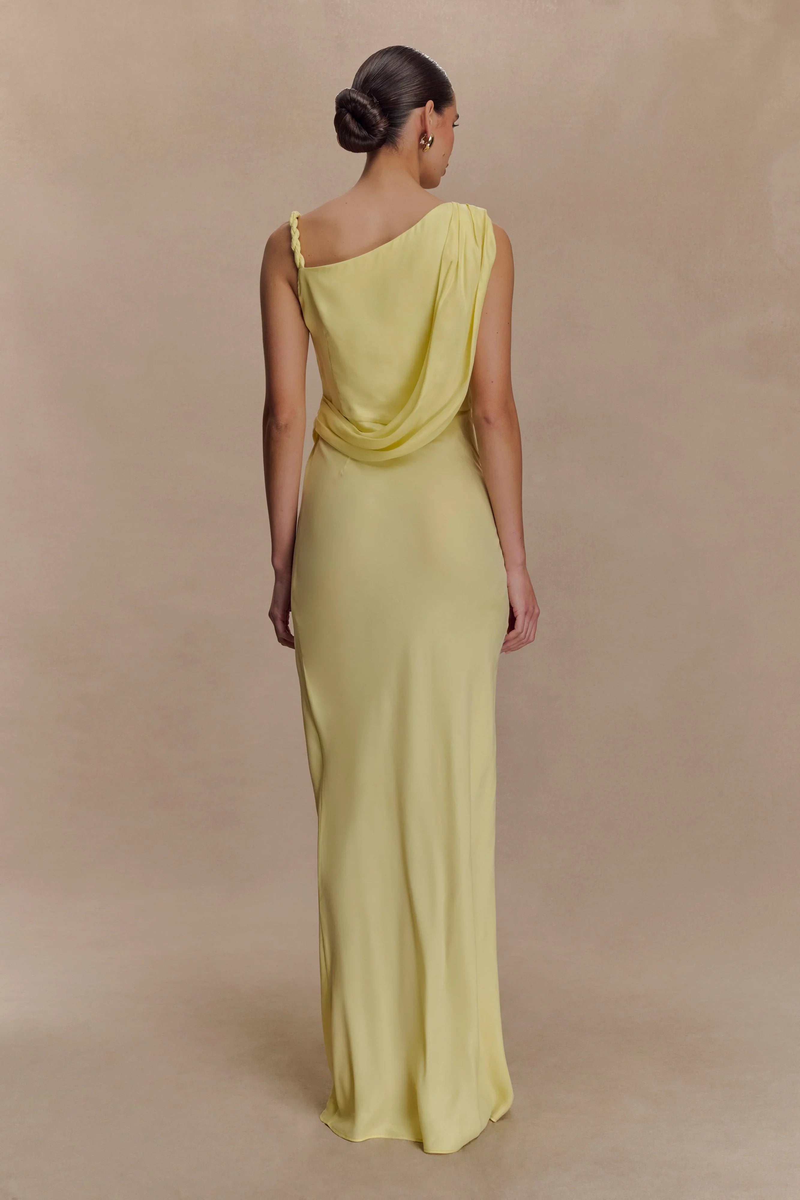 Lorieanne Draped Maxi Dress Lemon
