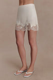 Nina Lace And Satin Mini Skirt Ivory