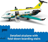 LEGO City Emergency Air Ambulance Airplane Building Toy for Kids Pretend Play Rescue Airplane Model for Boys Girls Ages 6 Building Blocks W Hero Minifigures Gift Idea for Birthdays 60465