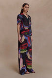 Rachel Chiffon Short Sleeve Shirt Multi Fluid Reverie Print