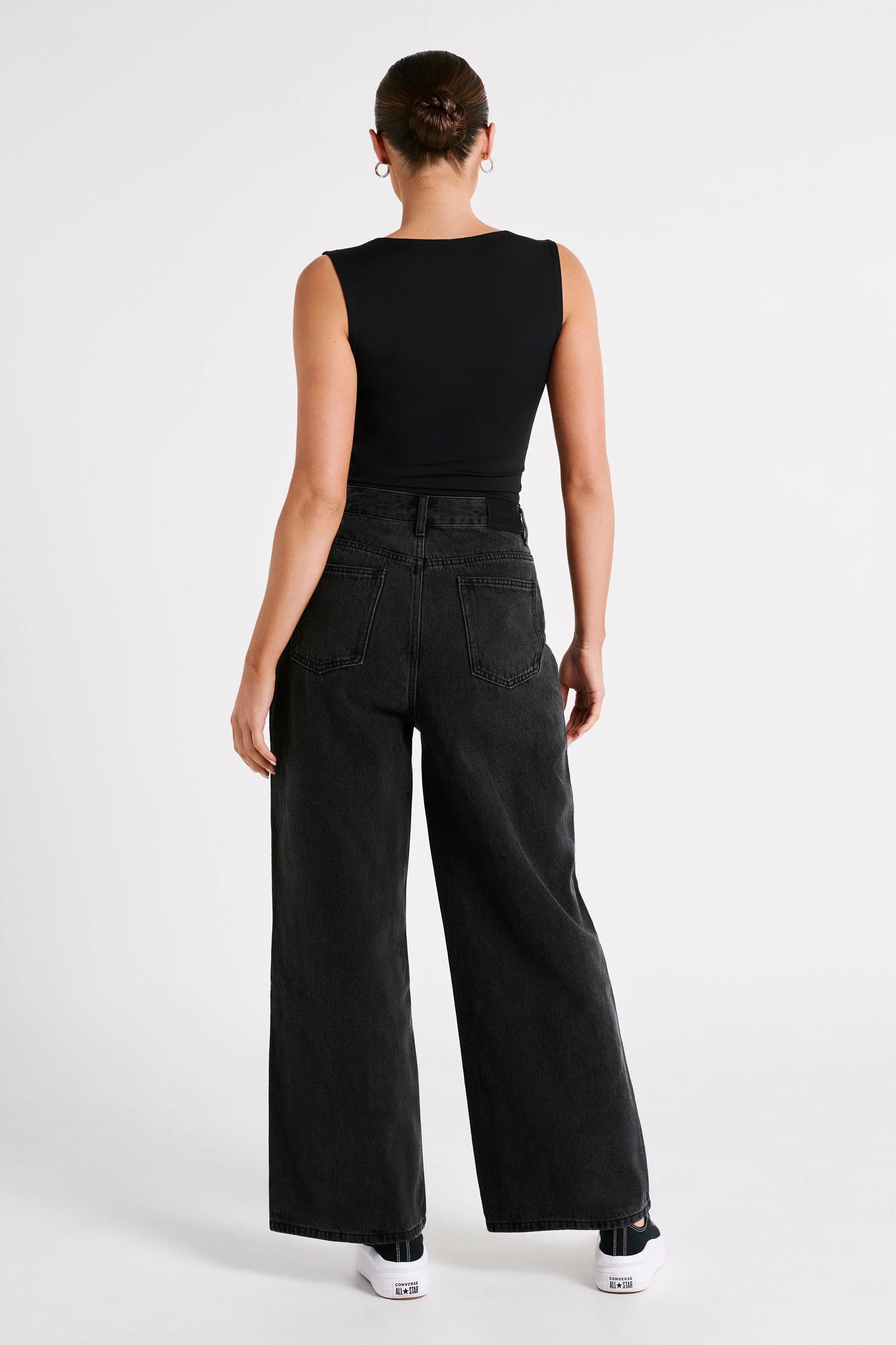 Linley Recycled Nylon Long Line Top Black